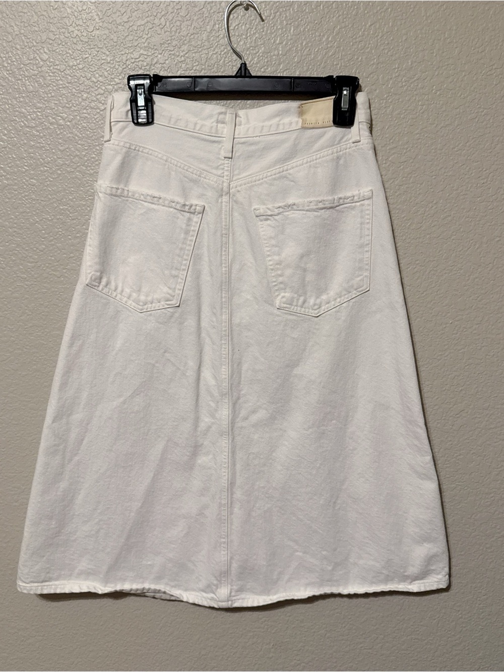 Citizens of Humanity White Button Front A-Line Denim Midi Skirt - Picture 2 of 5